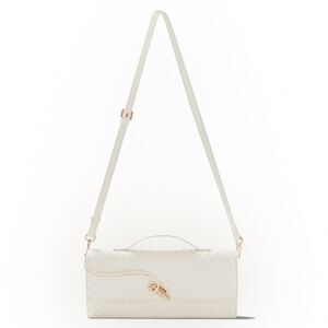 Few Moda Theia Bag Cream vegan leather streamline purse top handle clutch purse